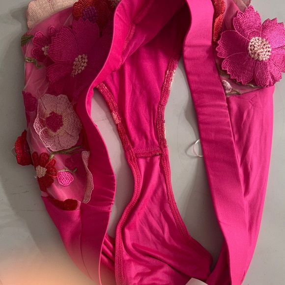 #34 Floral Pink Lace Panties - Picture 4 of 4